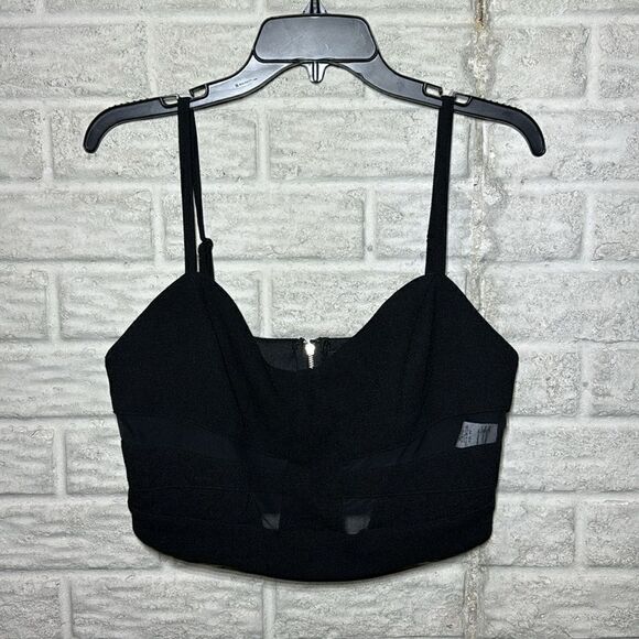 ANGL Black Bralette/Crop Top Women's Size Large - Picture 2 of 7